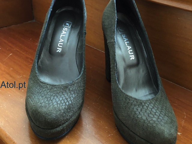 Sapatos Camurça Verde Escuro