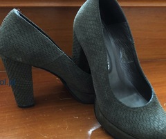 Sapatos Camurça Verde Escuro